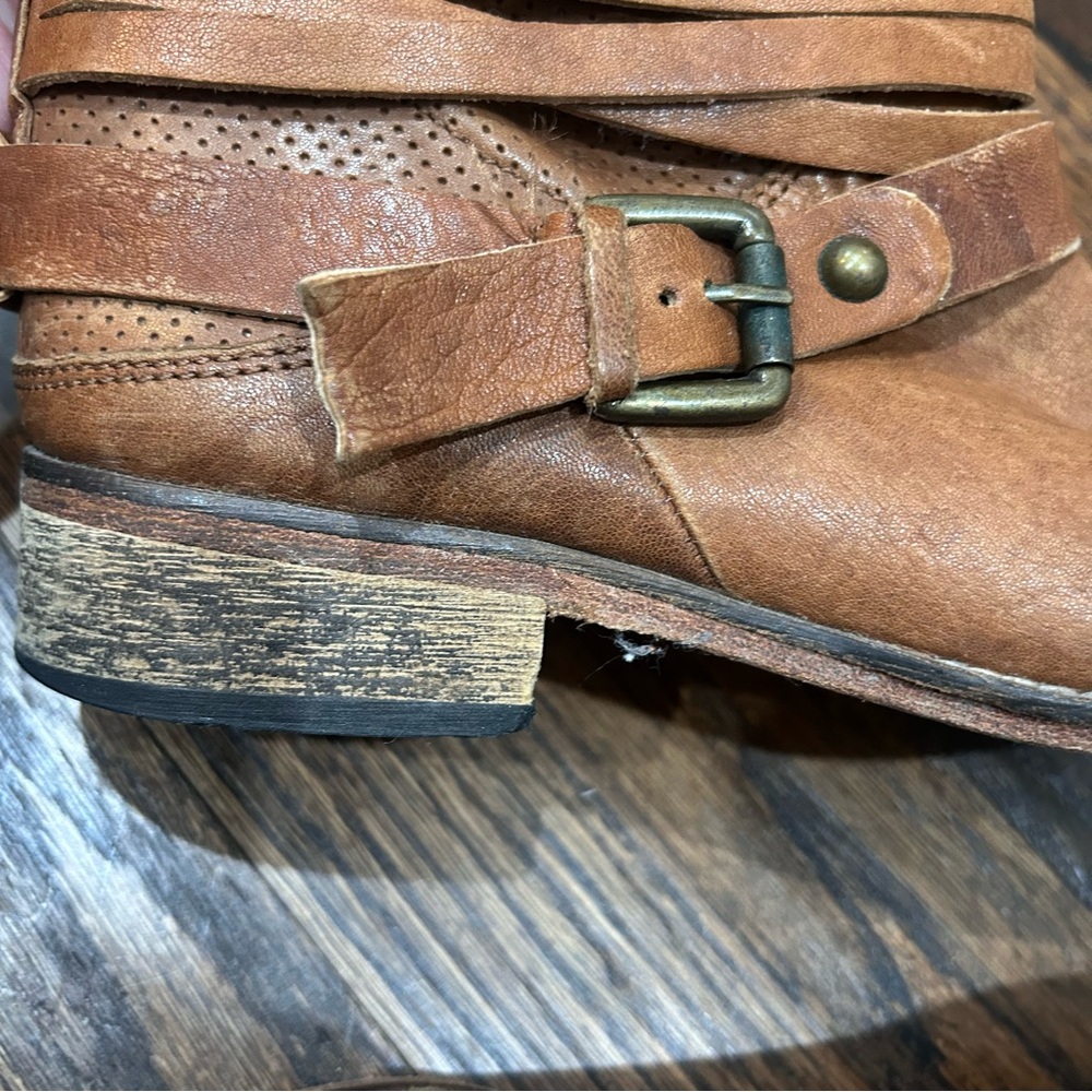 Vero Cuoio Brown Leather Booties Size 9‎ - Picture 8 of 11